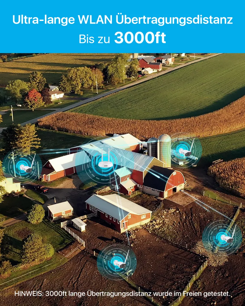 ZOSI 3K 5MP Überwachungskamera Aussen WLAN Mit Basis Station, WiFi IP Kamera Outdoor Mit Spotlight Alarm, Personenerkennung, 2-Wege-Audio, Farb Nachtsicht, C308AH 6 ZOSI 3K 5MP Überwachungskamera Aussen WLAN Mit Basis Station, WiFi IP Kamera Outdoor Mit Spotlight Alarm, Personenerkennung, 2-Wege-Audio, Farb Nachtsicht, C308AH – Bild 6