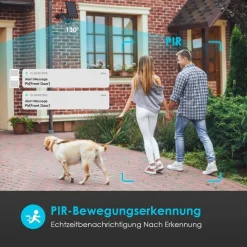 COOAU Überwachungskamera Außen Akku, Kabellose WLAN Kamera Outdoor Mit PIR-Sensor, Personen/Autoerkennung, 15m Nachtsicht, 2-Wege Audio, IP65, Schwarz -Garten- & Gewächshäuser Geschäft d8efad94c725b6b998ab55b2c937e10d 1