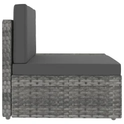 VidaXL Modulares 3-Sitzer-Sofa Poly Rattan Grau