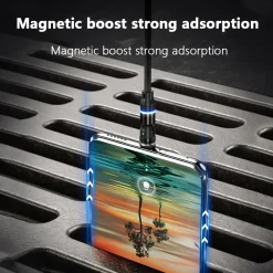 Mmgoqqt Magnetisches Ladekabel, Drehbares Magnetisches Ladekabel Mit LED, Kompatibel Mit USB-C-Typ-C-Micro-2-in-1-Ladekabel ,Black,1 Meter Noodle -Garten- & Gewächshäuser Geschäft d92dd4f1d2ad13209fb44693d83dc760