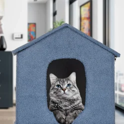 Relaxdays Faltbare Katzenhöhle In Blau -Garten- & Gewächshäuser Geschäft d93ed89f124ba862c060d9bfd218befe