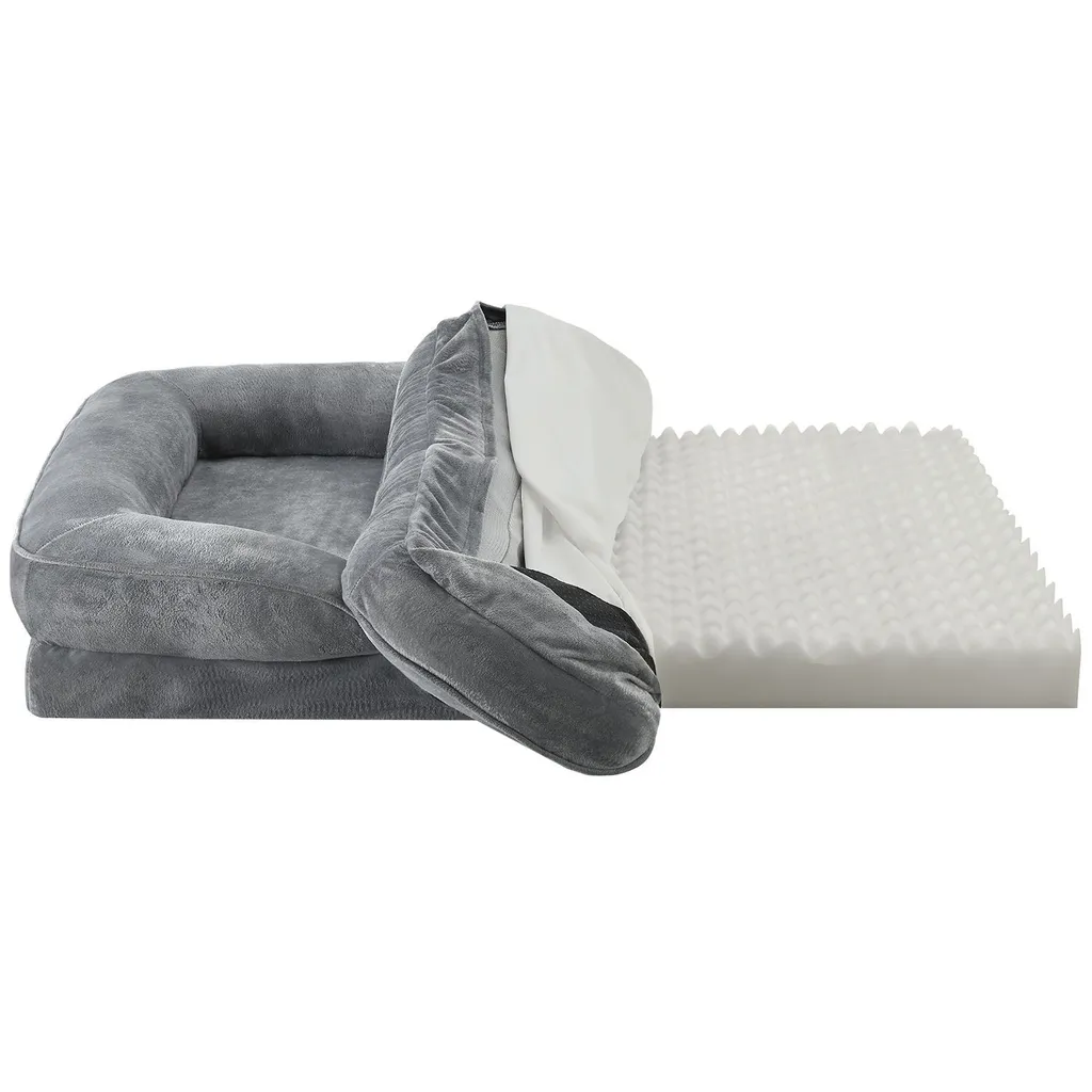 Juskys Hundebett Sheena XL Orthopädisch, Waschbar & Rutschfest – 105 X 82 X 17 Cm– Hundesofa Flauschig Große Hunde Grau – Haustierbett Hundesofa 8 Juskys Hundebett Sheena XL Orthopädisch, Waschbar & Rutschfest – 105 X 82 X 17 Cm– Hundesofa Flauschig Große Hunde Grau – Haustierbett Hundesofa – Bild 8