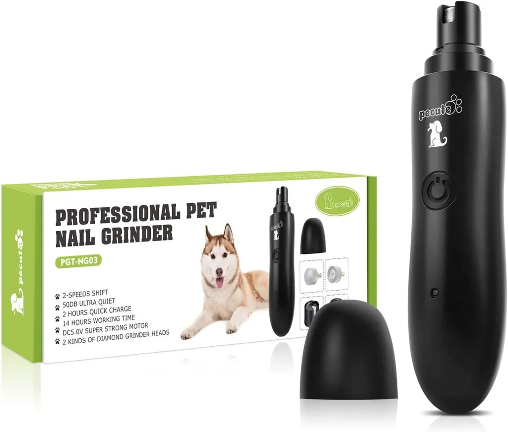 Pecute Krallenschleifer Für Hunde Und Katzen,elektrischer Krallenschneider, 2 Geschwindigkeit USB Aufladbar,Superleise,mit 2 Schleifköpfen (schwarz) 9 Pecute Krallenschleifer Für Hunde Und Katzen,elektrischer Krallenschneider, 2 Geschwindigkeit USB Aufladbar,Superleise,mit 2 Schleifköpfen (schwarz) – Bild 9