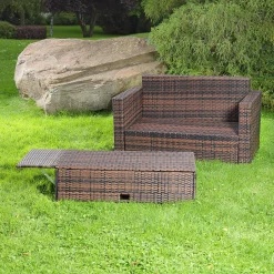 Mucola Polyrattan Gartensofa Lounge Sessel Braun Gartengarnitur Rattansofa Outdoor -Garten- & Gewächshäuser Geschäft d96b56c2834efa00c8dbbcb3f1db131f