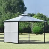 Flieks Pavillon 3x3 Wasserdicht, Gartenpavillon Grillpavillon Mit Seitenwand, Dach Und Pulverbeschichteter Stahl Partyzelt