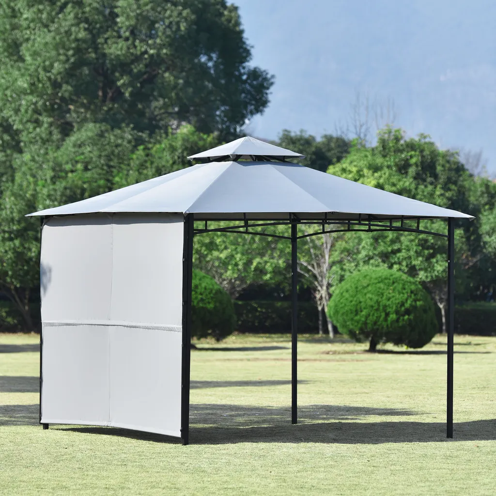 Flieks Pavillon 3x3 Wasserdicht, Gartenpavillon Grillpavillon Mit Seitenwand, Dach Und Pulverbeschichteter Stahl Partyzelt 1 Flieks Pavillon 3x3 Wasserdicht, Gartenpavillon Grillpavillon Mit Seitenwand, Dach Und Pulverbeschichteter Stahl Partyzelt