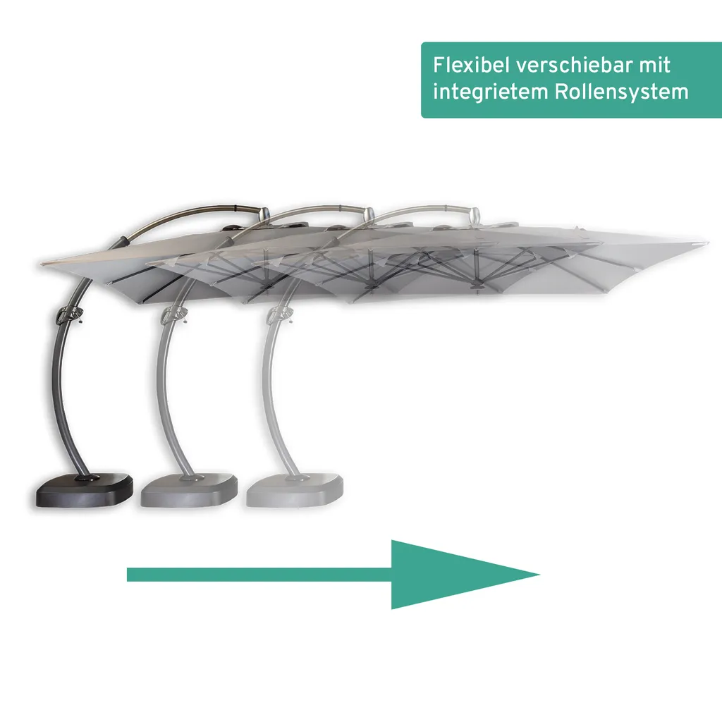 Scalant Sonnenschirm Sun 350 | Maße: 3,5 X 3,5 M | Ampelschirm | 12m² Schatten, Gastroschirm, LED 7 Scalant Sonnenschirm Sun 350 | Maße: 3,5 X 3,5 M | Ampelschirm | 12m² Schatten, Gastroschirm, LED – Bild 7