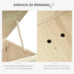 PawHut Hundehütte Hundehaus Faltbar Haustierhaus Katzenhaus Massivholz Natur 78 X 51 X 62 Cm -Garten- & Gewächshäuser Geschäft da58d3476c2ccaae2f082b0187fdcc3d