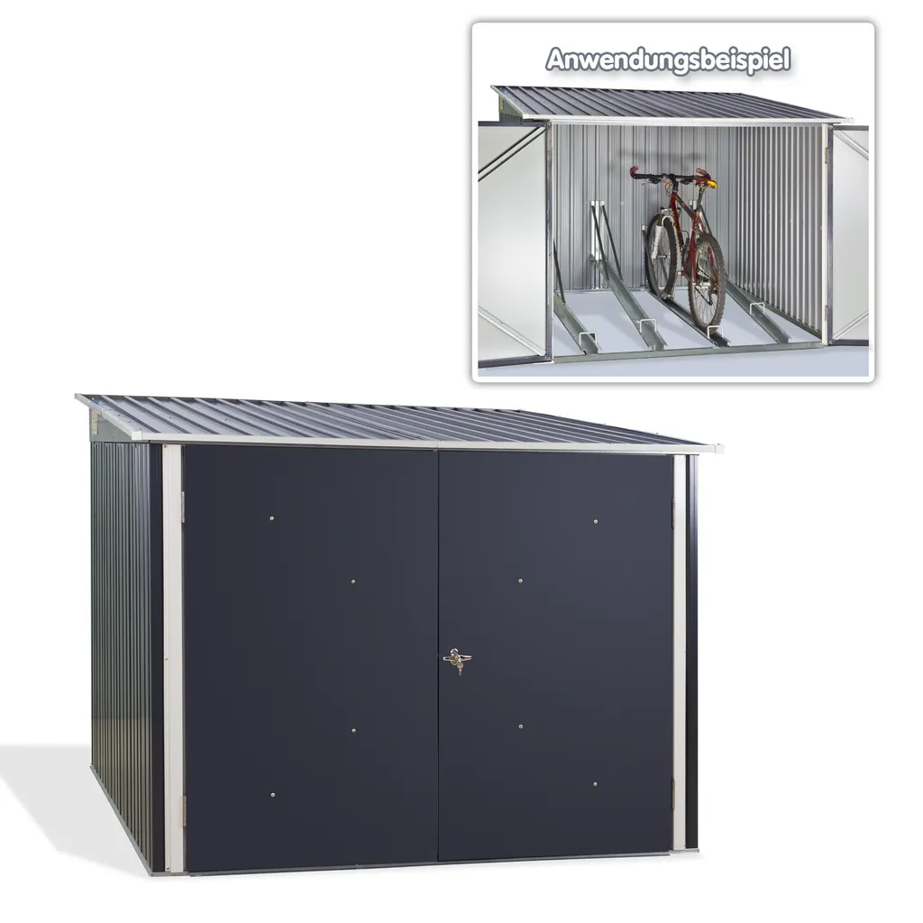 Duramax Fahrradbox Aus Stahlblech Für 4 Räder 7 Duramax Fahrradbox Aus Stahlblech Für 4 Räder – Bild 7