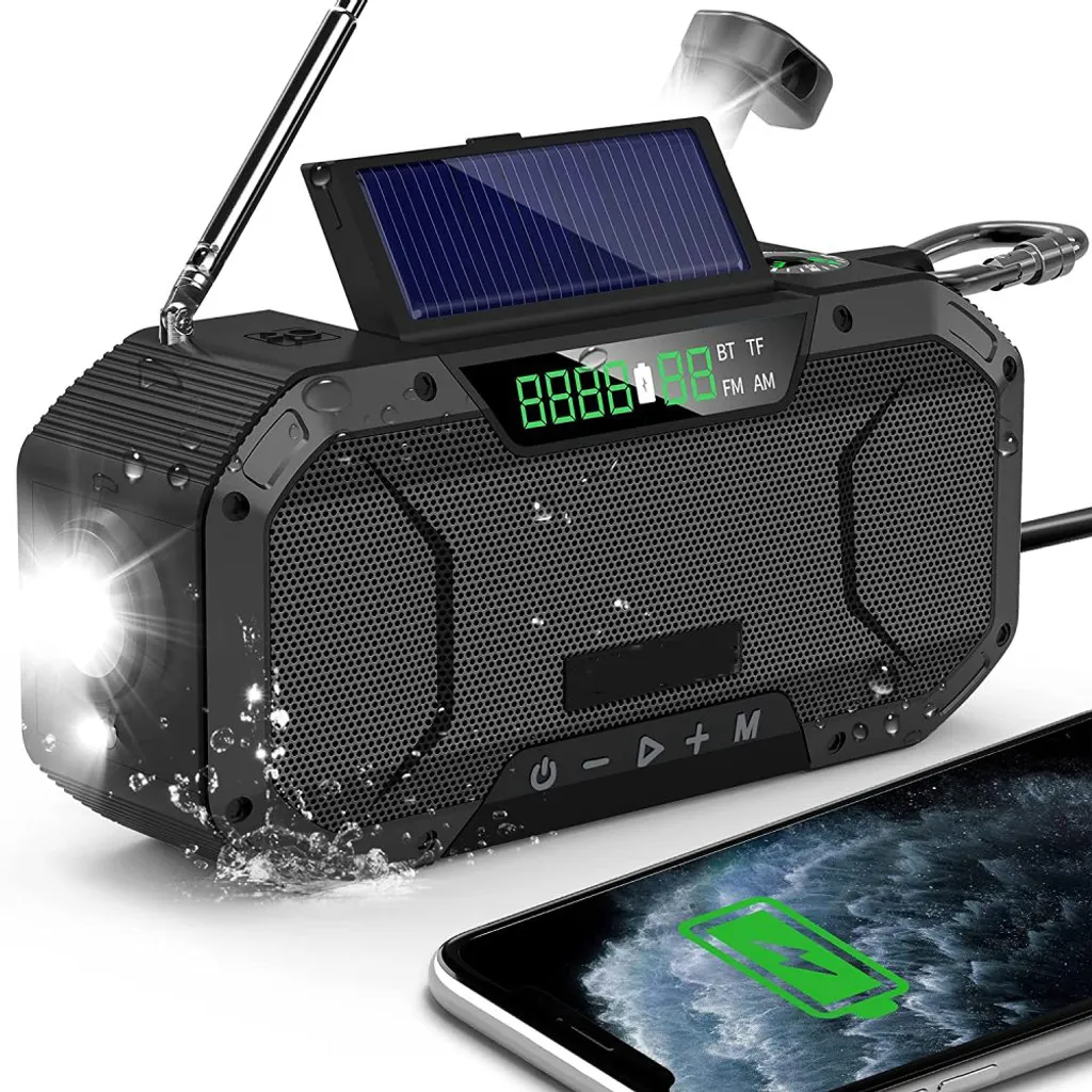 Mmgoqqt Kurbelradio Tragbares Solarradio Notfall-AM-FM-Radio Mit USB-Telefonladefunktion, LED-Taschenlampe Und 5000-mAh-Akku Für Outdoor-Camping,blau 3 Mmgoqqt Kurbelradio Tragbares Solarradio Notfall-AM-FM-Radio Mit USB-Telefonladefunktion, LED-Taschenlampe Und 5000-mAh-Akku Für Outdoor-Camping,blau – Bild 3