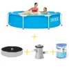 Intex Metal Frame Pool - 244 X 51 Cm - Inklusive Solarsegel, Filterpumpe & Filter