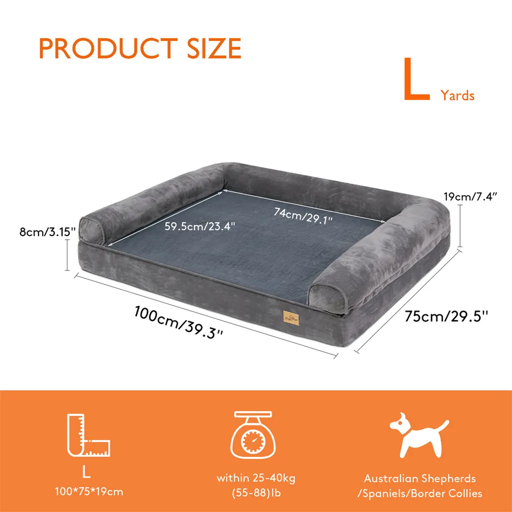 Bingopaw WISFOR Hundesofa Orthopädisch Hundebett Hundecouch Für Große Hunde, Wasserfest Waschbar Bezug Abnehmbar XL: 120x90x20cm 4 Bingopaw WISFOR Hundesofa Orthopädisch Hundebett Hundecouch Für Große Hunde, Wasserfest Waschbar Bezug Abnehmbar XL: 120x90x20cm – Bild 4