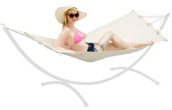 Amanka Outdoor Stabhängematte 190x80cm Garten Hängematte Mit Stange Bis 100kg Beige -Garten- & Gewächshäuser Geschäft dba67b17c0892c627966ebd810f078aa