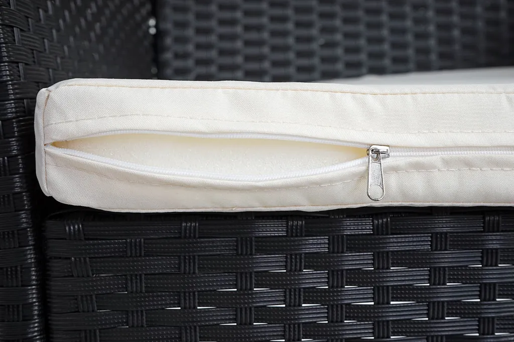 Mendler 2x Poly-Rattan Gartensessel Hamar, Korbsessel Anthrazit, Kissen Creme 4 Mendler 2x Poly-Rattan Gartensessel Hamar, Korbsessel Anthrazit, Kissen Creme – Bild 4