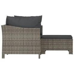VidaXL 3-tlg. Garten-Lounge-Set Mit Kissen Grau Poly Rattan -Garten- & Gewächshäuser Geschäft dbba21623db4fb877f1963c24366da16