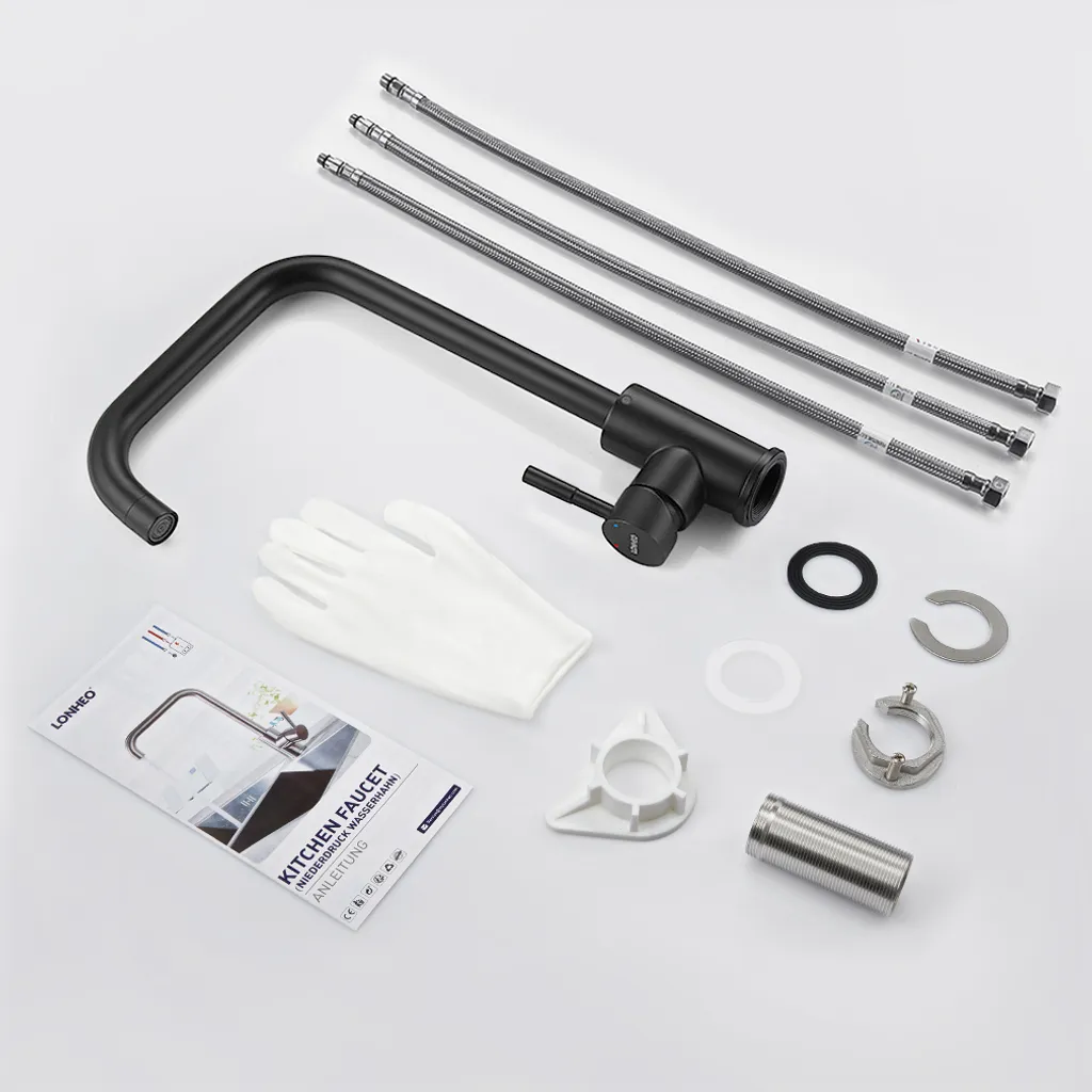 Lonheo Niederdruck Wasserhahn Küche Armatur Aus Edelstahl, 360° Schwenkbar Küche Mischbatterie Einhebelmischer Für Kaltwasser Und Einen Wasserboiler Konzipiert 7 Lonheo Niederdruck Wasserhahn Küche Armatur Aus Edelstahl, 360° Schwenkbar Küche Mischbatterie Einhebelmischer Für Kaltwasser Und Einen Wasserboiler Konzipiert – Bild 7