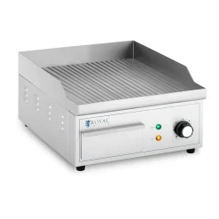 Royal-catering Elektro Grillplatte Griddleplatte Bratplatte 380 X 330 Mm Geriffelt 2.000 W