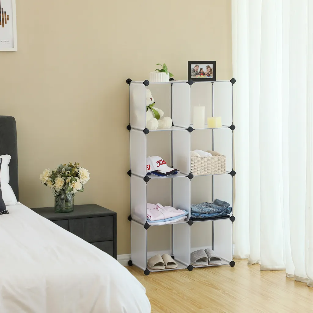 SONGMICS Regalsystem Mit 9 Fächern 93 X 123 X 31 Cm Cube Aufbewahrung Sideboard Aufbewahrungsbox Weiß LPC115S 4 SONGMICS Regalsystem Mit 9 Fächern 93 X 123 X 31 Cm Cube Aufbewahrung Sideboard Aufbewahrungsbox Weiß LPC115S – Bild 4