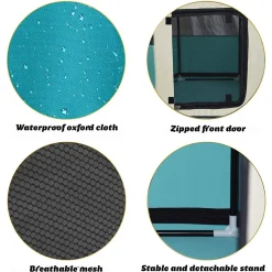 Mucola Welpenlaufstall Welpenauslauf Tierlaufstall 73x73x43 CM Türkis Beige Faltbar Freilaufgehege Hund Katze Kleintiere Hasen Haustier -Garten- & Gewächshäuser Geschäft dca55eacae4c29b9666d103d1e4d8943