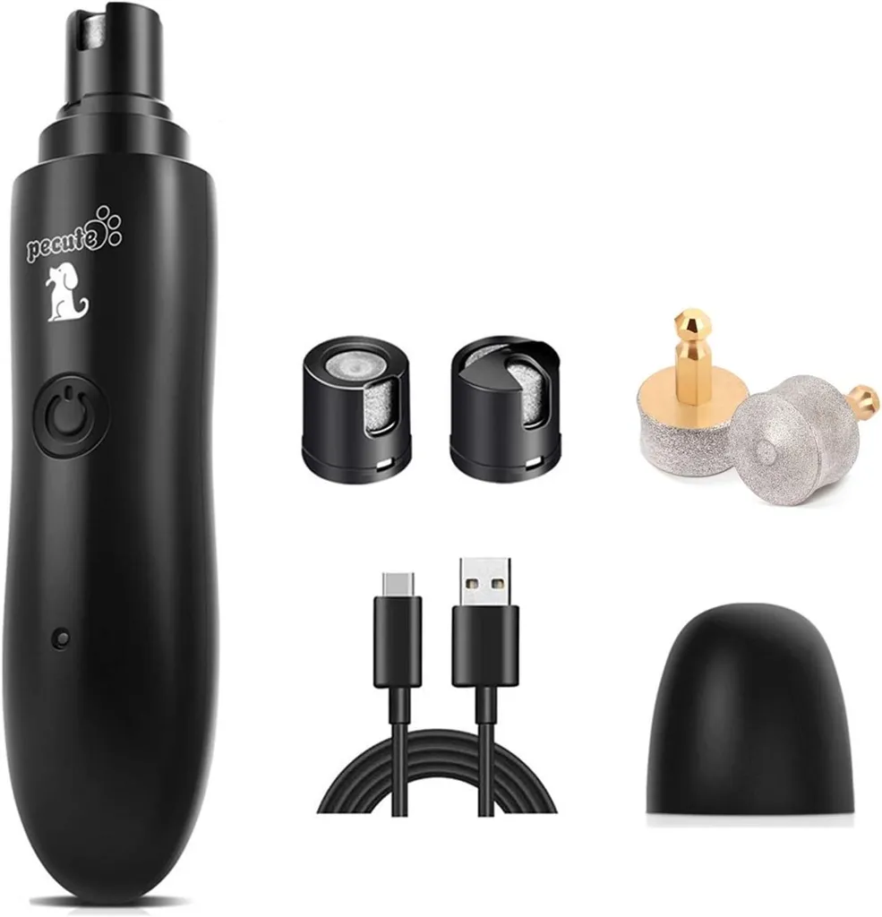 Pecute Krallenschleifer Für Hunde Und Katzen,elektrischer Krallenschneider, 2 Geschwindigkeit USB Aufladbar,Superleise,mit 2 Schleifköpfen (schwarz) 1 Pecute Krallenschleifer Für Hunde Und Katzen,elektrischer Krallenschneider, 2 Geschwindigkeit USB Aufladbar,Superleise,mit 2 Schleifköpfen (schwarz)