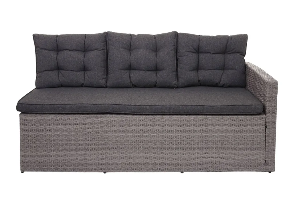 Mendler Poly-Rattan-Garnitur MCW-A29, Gartengarnitur Sitzgruppe Lounge-Esstisch-Set Sofa Grau, Kissen Grau + Bank 3 Mendler Poly-Rattan-Garnitur MCW-A29, Gartengarnitur Sitzgruppe Lounge-Esstisch-Set Sofa Grau, Kissen Grau + Bank – Bild 3