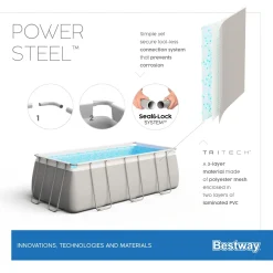 Bestway Power Steel Swimmingpool-Set Rechteckig 282×196×84 Cm 56629 -Garten- & Gewächshäuser Geschäft dd38dc950eea920c3a367412769e1bc5