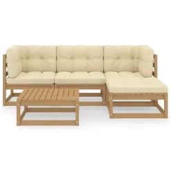 VidaXL 5-tlg. Garten-Lounge-Set Mit Kissen Kiefer Massivholz -Garten- & Gewächshäuser Geschäft dd3b9add72cdcc8e94511b042466f6cf