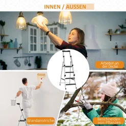 DURHAND Klapptritt Stehleiter Mit 4 Stufen Rutschfest Rostfrei Leiter Gerüstbock Mit Werkzeugablage Handlauf Bis 150 Kg Belastbar Inkl. Anti-Rutsch-Füße Alu 45,5 X 82 X 145 Cm 13 DURHAND Klapptritt Stehleiter Mit 4 Stufen Rutschfest Rostfrei Leiter Gerüstbock Mit Werkzeugablage Handlauf Bis 150 Kg Belastbar Inkl. Anti-Rutsch-Füße Alu 45,5 X 82 X 145 Cm -Garten- & Gewächshäuser Geschäft dd4cd8678b3c431e4ee46672b82dae4a