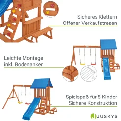Juskys Spielturm Yannis – Klettergerüst Für Kinder Mit Rutsche, Schaukeln, Kletterwand & Zubehör – Kletterturm Für Outdoor Aus Holz Ab 3 Jahren -Garten- & Gewächshäuser Geschäft dd575a5b22f8a77a17813d4fb981febd
