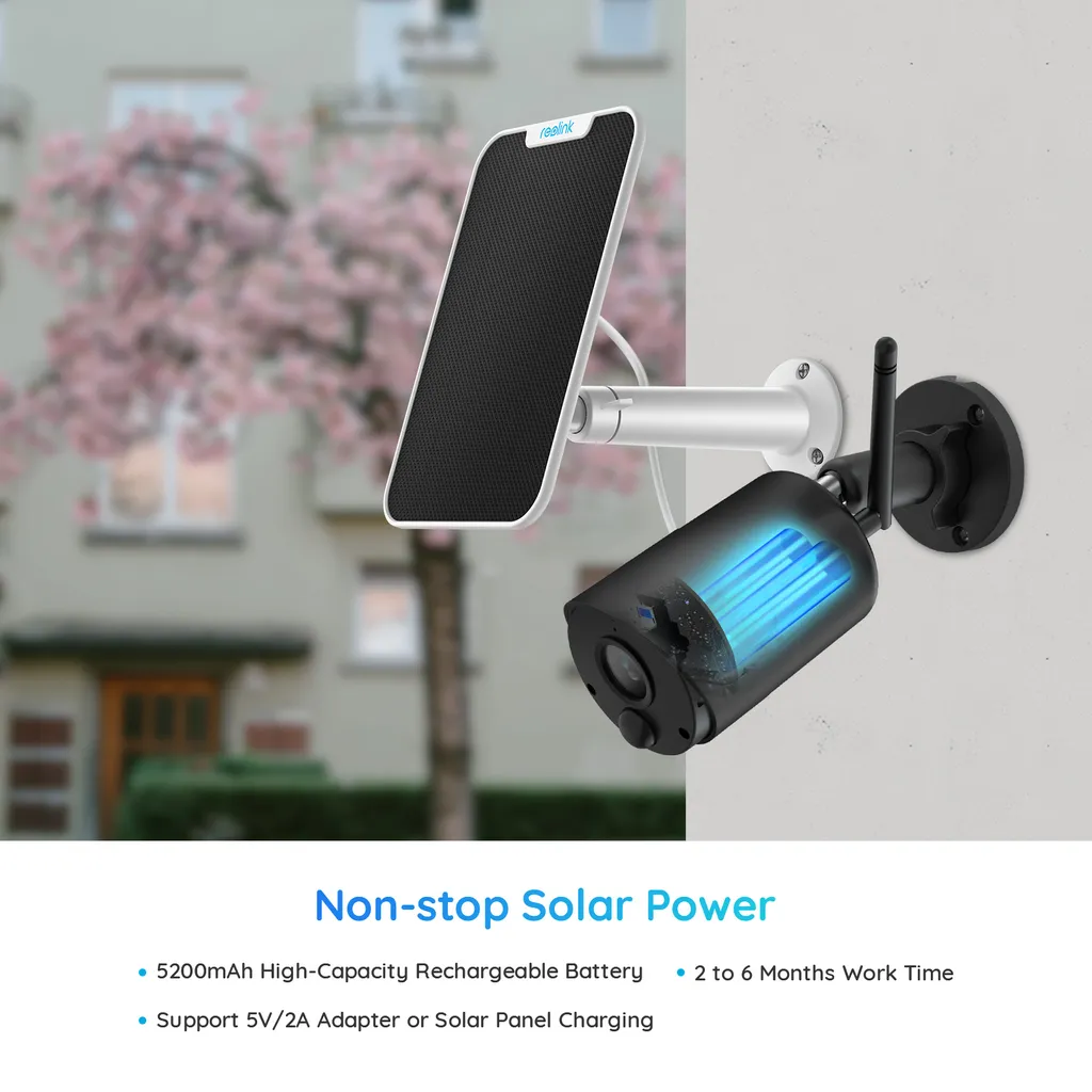 Reolink Kabellose Solar-/Akku WLAN IP-Überwachungskamera Outdoor Mit PIR-Bewegungsmelder, IR-Nachtsicht, 2-Wege-Audio, 1080P Argus Eco + 4MP Argus 3 Pro Mit Solarpanel--Bündel 4 Reolink Kabellose Solar-/Akku WLAN IP-Überwachungskamera Outdoor Mit PIR-Bewegungsmelder, IR-Nachtsicht, 2-Wege-Audio, 1080P Argus Eco + 4MP Argus 3 Pro Mit Solarpanel--Bündel – Bild 4