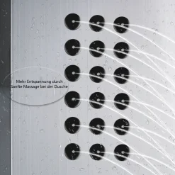 Puluomis Duschsystem Duschpaneel 5 Funktionen Duscharmatur Mit Kopfbrause Und 3 Stufen Handbrause, Regendusche Duschkopf Duschset Aus Edelstahl Mit Display , Silber Weiß -Garten- & Gewächshäuser Geschäft dd693c6cb379c4f4132c8ffb20988edf