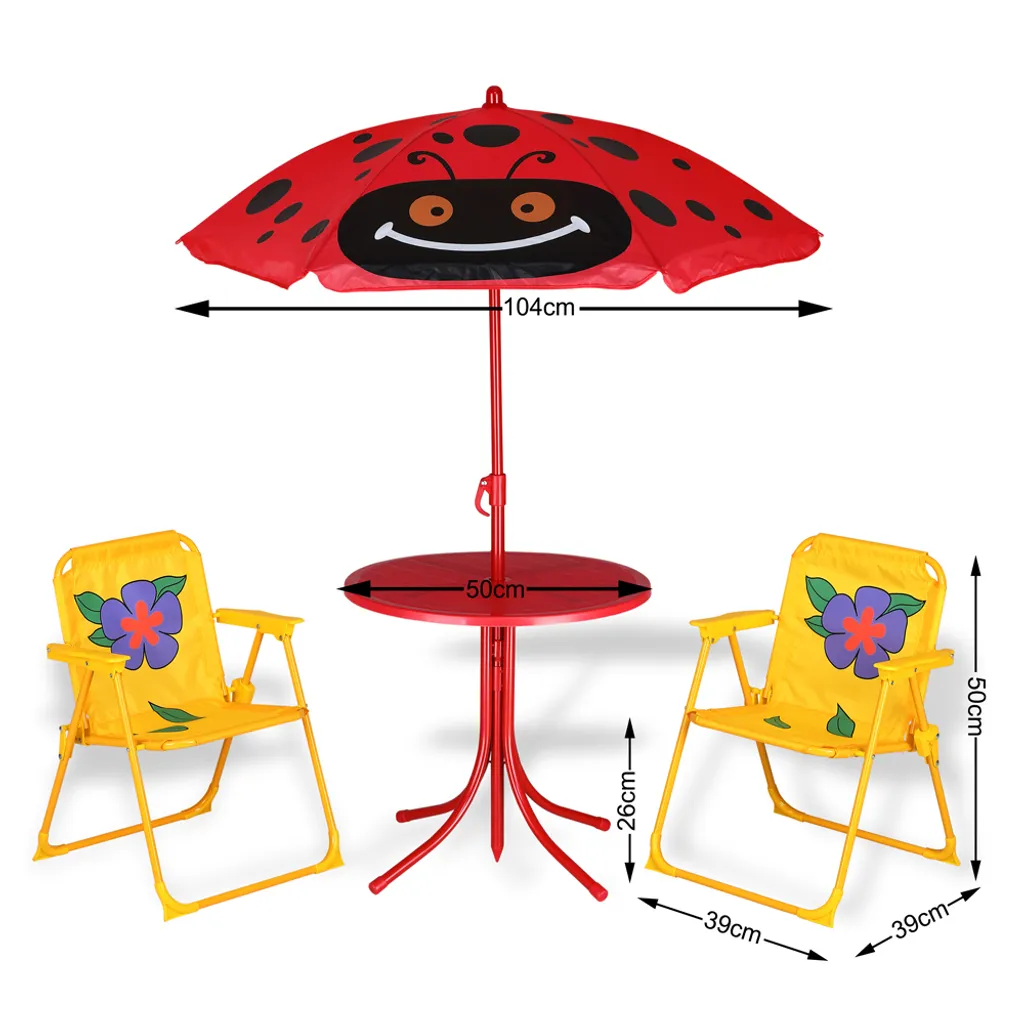 DEUBA Kindersitzgruppe 2x Klappstuhl 1x Tisch Mit Sonnenschirm Kindermöbel Garten Tisch Sitzgruppe Für Kinder 2 DEUBA Kindersitzgruppe 2x Klappstuhl 1x Tisch Mit Sonnenschirm Kindermöbel Garten Tisch Sitzgruppe Für Kinder – Bild 2