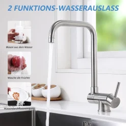Aihom Vorfenster Küchenarmatur 360° Drehbar Spültischarmatur Wasserhahn Küche Spültischbatterie Armatur Mischbatterie Für Küche Gebürstet -Garten- & Gewächshäuser Geschäft ddaba43807255a4ebb3678e0fe237c0e