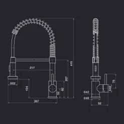 Küchenarmatur Mit Brause, M Mehoom Wasserhahn Küche 360° Drehbar, Mischbatterie Küche Warmes Und Kaltes Wasser Verfügbar, Spiralfeder Armatur Küche Aus Edelstahl, Spültischarmatur Mit 2 Strahlarten -Garten- & Gewächshäuser Geschäft ddc1eafea266fa6487c350e86995538f