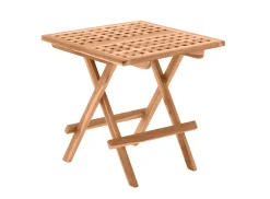 Möbilia Gartentisch Quadratisch 50 Cm Aus Teak Holz | Klappbar | B 50 X T 50 X H 50 Cm | Natur | 11020001 | Serie GARTEN