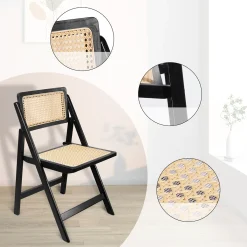 Limhome LIM HOME | Interior Trend Essstuhl Klappstuhl Aus Holz Und PVC- Wiener Geflecht | Schwarz -Garten- & Gewächshäuser Geschäft dde11adad42ca1de72a139698478977e