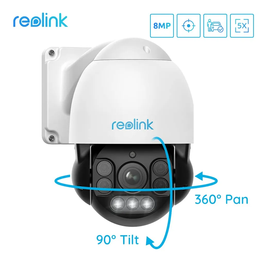 Reolink 4K PTZ PoE Überwachungskamera Aussen Mit Spotlight, Personen-/Fahrzeug-/Tiererkennung, 360° Schwenk 90° Neige, 5X Optischem Zoom, Farbnachtsicht, Auto-Tracking, 2-Wege-Audio, Outdoor IP Kamera, RLC-823A 2 Reolink 4K PTZ PoE Überwachungskamera Aussen Mit Spotlight, Personen-/Fahrzeug-/Tiererkennung, 360° Schwenk 90° Neige, 5X Optischem Zoom, Farbnachtsicht, Auto-Tracking, 2-Wege-Audio, Outdoor IP Kamera, RLC-823A – Bild 2