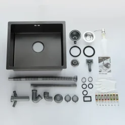 Auralum Küchenspüle Edelstahl Waschbecken Einbauspüle Ohne Montagelöcher Spülbecken Mit Ablaufgarnitur 50*43CM, Dunkelgrau 23 Auralum Küchenspüle Edelstahl Waschbecken Einbauspüle Ohne Montagelöcher Spülbecken Mit Ablaufgarnitur 50*43CM, Dunkelgrau -Garten- & Gewächshäuser Geschäft de0d7b4e4bf5a79f159427676d283d33