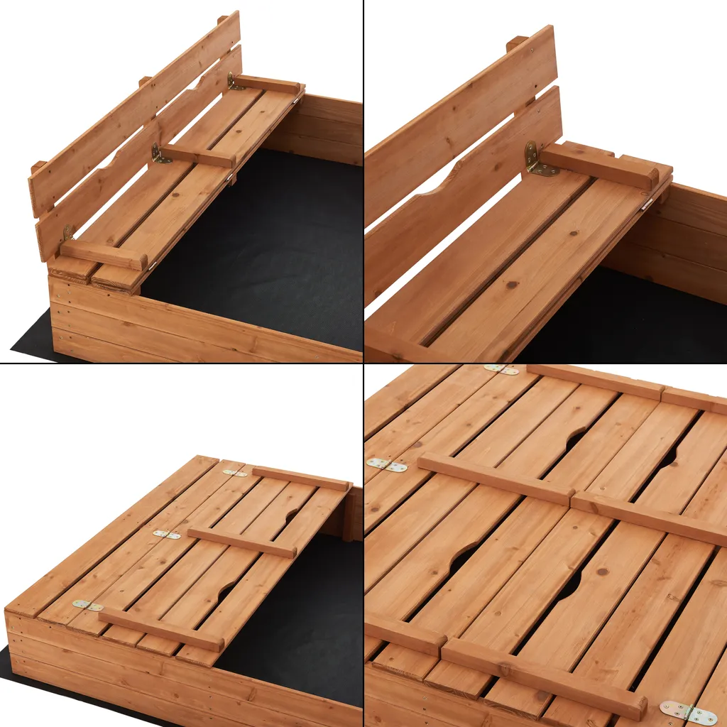 En.casa Sandkasten Campillos 23,5 X 118 X 114 Cm Holzsandkasten Mit Zuklappbaren Bänken Klappbare Deckel Sandkiste Tannenholz Natur 7 En.casa Sandkasten Campillos 23,5 X 118 X 114 Cm Holzsandkasten Mit Zuklappbaren Bänken Klappbare Deckel Sandkiste Tannenholz Natur – Bild 7