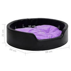 VidaXL Hundebett Schwarz-Violett 99x89x21 Cm Plüsch Und Kunstleder -Garten- & Gewächshäuser Geschäft de41af3d11c32b62cc0292895557dc13