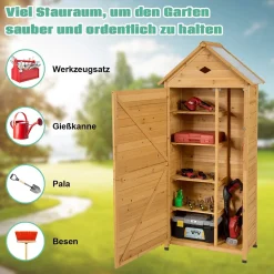 COSTWAY Gartenschrank Mit Satteldach Gerätehaus Wetterfest Geräteschuppen Werkzeugschrank Holz Geräteschrank 177x80x45cm -Garten- & Gewächshäuser Geschäft de45cb449f56efad97e33ed4464a4cfd