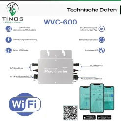 TINOS 820W Balkonkraftwerk 600W Komplett Für Steckdose Solaranlage Komplettset Plus Wechselrichter Mit 2x 410W (820W) Solarpanel Und Wechselrichter (600W) Mit Wifi. 230V Plug'nPlay, Balkonanlage -Garten- & Gewächshäuser Geschäft de60a8339a471a5ec94f4abb7e655b75