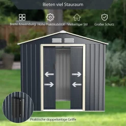 COSTWAY Gerätehaus Metall, Erweitert-213 X 191 X 195 Cm, Geräteschuppen Abschließbar, Gartenhaus Mit 4 Luftschlitzen & Schiebetür, Garten Schuppen Für Rasenmäher Fahrräder, Metallschuppen Outdoor 10 COSTWAY Gerätehaus Metall, Erweitert-213 X 191 X 195 Cm, Geräteschuppen Abschließbar, Gartenhaus Mit 4 Luftschlitzen & Schiebetür, Garten Schuppen Für Rasenmäher Fahrräder, Metallschuppen Outdoor -Garten- & Gewächshäuser Geschäft de84a55e546e4fa245ef6eed9d6d6e95