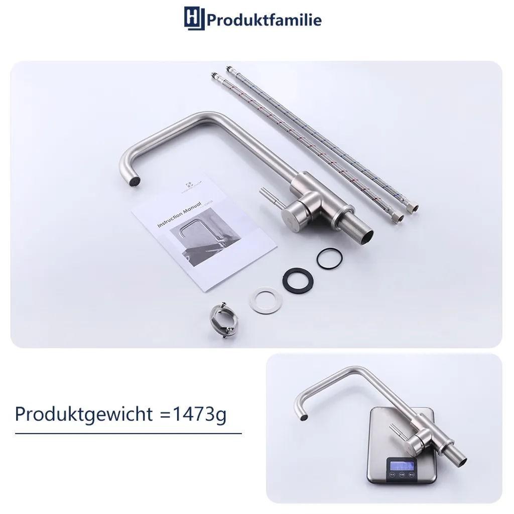 Homelody Küchenarmatur 360° Drehbar Wasserhahn Küche Edelstahl Spültischarmatur Mit Hoher Auslauf (251mm) Mischbatterie Küche Armatur Hochdruck Einhebelmischer 11 Homelody Küchenarmatur 360° Drehbar Wasserhahn Küche Edelstahl Spültischarmatur Mit Hoher Auslauf (251mm) Mischbatterie Küche Armatur Hochdruck Einhebelmischer – Bild 11