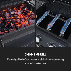Klarstein Gasgrill Mit Smoker, Gasgrill Mit 4 Brenner, 13,5kW Edelstahl-Gasgrill, BBQ Gasgrill Für Balkon & Garten, Grill Für Gas & Kohle, Gasgrills Mit 4 Brenner & Thermometer -Garten- & Gewächshäuser Geschäft deecf0ed08d475cc2493c2a403401b14