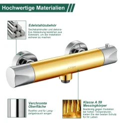 Aihom Thermostat Armatur Brausethermostat Brausearmatur Brausemischer Thermostat Mischbatterie Mit 38 °C Sicherheitstaste，ufputz Duschthermostat Mischbatterie Dusche Für Bad, Chrom -Garten- & Gewächshäuser Geschäft df481b954ea354315ed94dc80c631eed