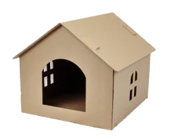 Karton-billiger | Katzenhaus Aus Pappe Katzenhäuschen Pappe Katzenhöhle Aus Wellpappe, Selbst Gestalten, 45 X 42 X 40 Cm | 1 Stück