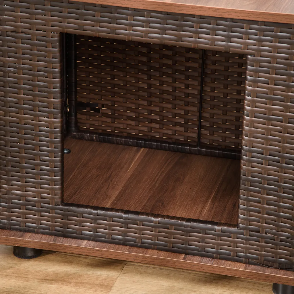 PawHut Rattan Hundehütte Hundehaus Mit Kissen Hundehöhle Hundematratze Haustierbett Für Drinnen Und Draußen Spanplatte Braun 60 X 44 X 51,5 Cm 9 PawHut Rattan Hundehütte Hundehaus Mit Kissen Hundehöhle Hundematratze Haustierbett Für Drinnen Und Draußen Spanplatte Braun 60 X 44 X 51,5 Cm – Bild 9