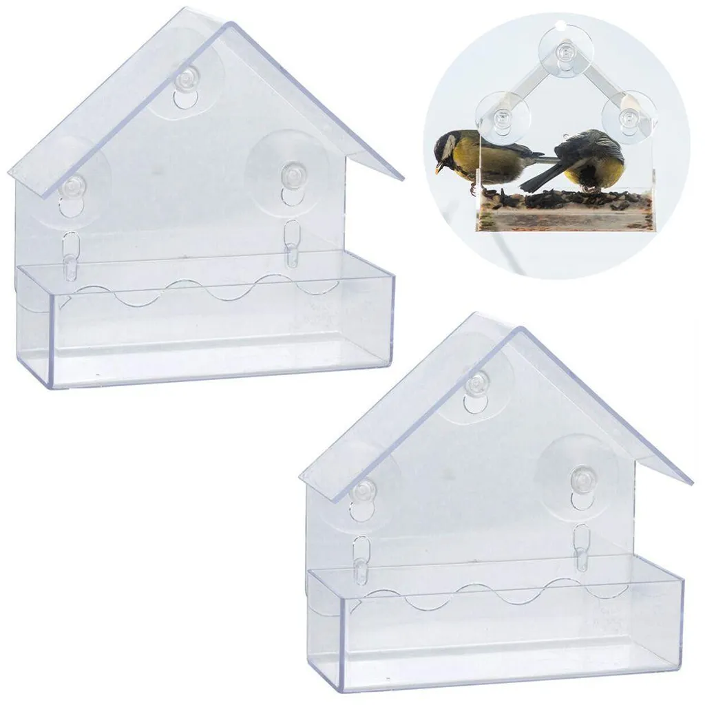 ProGarden Vogelhäuschen Futterhäuschen Futterstation Transparent Mit Saugnäpfen Für Fensterscheiben 15x15x6 Cm 4 ProGarden Vogelhäuschen Futterhäuschen Futterstation Transparent Mit Saugnäpfen Für Fensterscheiben 15x15x6 Cm – Bild 4