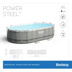 Bestway Power Steel™ Oval Pool Set 424x250x100 Cm, Ovaler Stahlrahmenpool-Set Mit Filterpumpe -Garten- & Gewächshäuser Geschäft df6a45677c53c871079df37fd52c092f